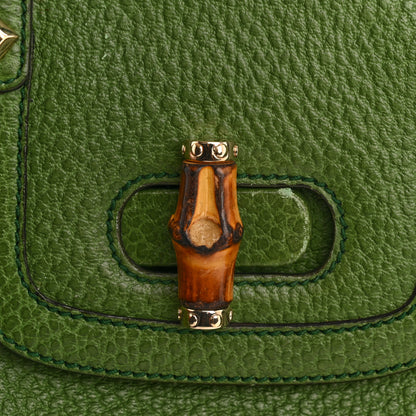Gucci Calfskin Bamboo Top Handle Bag Green 14 of 15