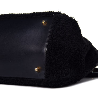 Burberry Prorsum Shearling Milverton Satchel Black 9 of 9