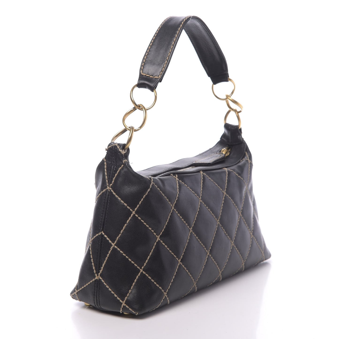 Calfskin Wild Stitch Hobo Black