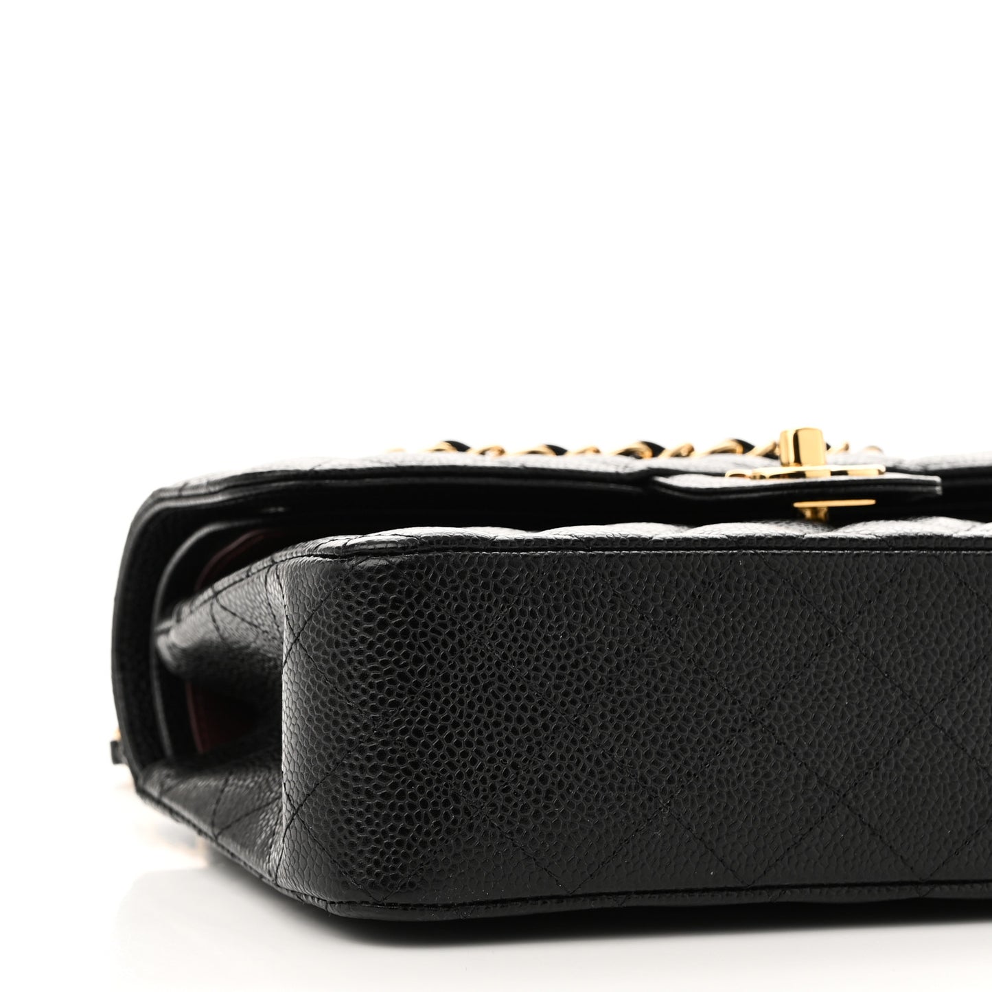 Caviar Quilted Small Double Flap Black