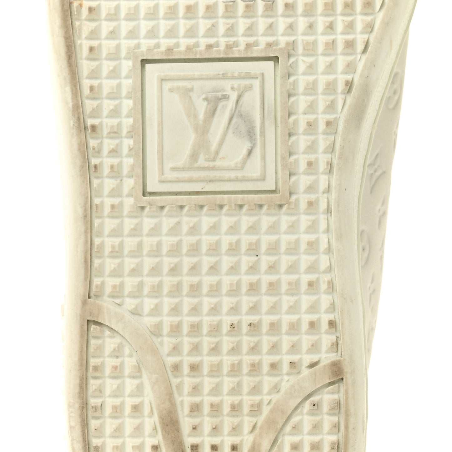 Calfskin Monogram Embossed Front Row Sneakers 36 White
