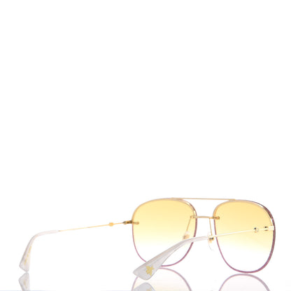 Gucci Metal Glitter Aviator Sunglasses G0227S Pink Gold 4 of 8