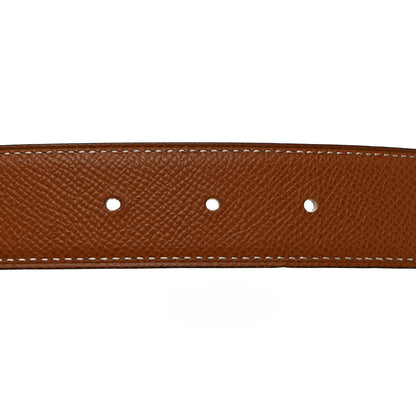 Hermes Epsom 38mm Constance H Belt 80/32 White Gold 5 of 8