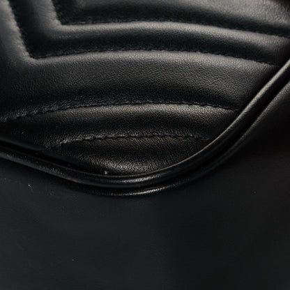 Gucci Calfskin Matelasse Small GG Marmont Chain Shoulder Bag Black 10 of 16