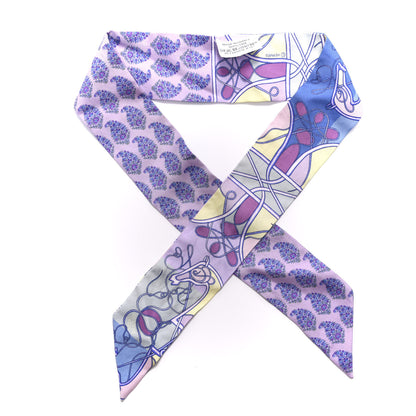 Hermes Silk Coup De Fouet Au Bloc Twilly Mauve Violet Jaune Soufre 1 of 4