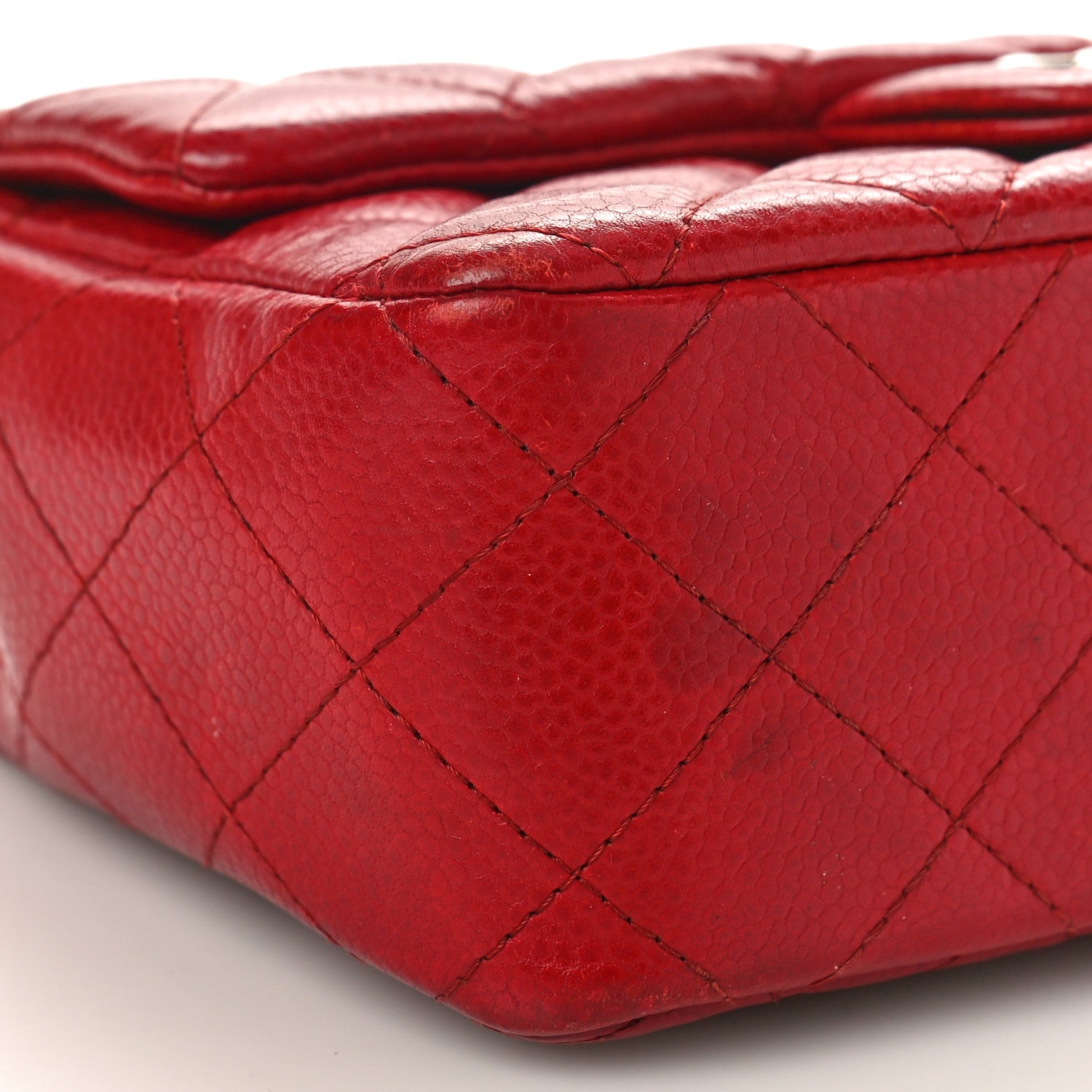 Chanel Caviar Quilted Mini Rectangular Flap Red 9 of 14