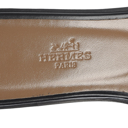 Hermes Box Calfskin Oran Sandals 35 Black 7 of 12
