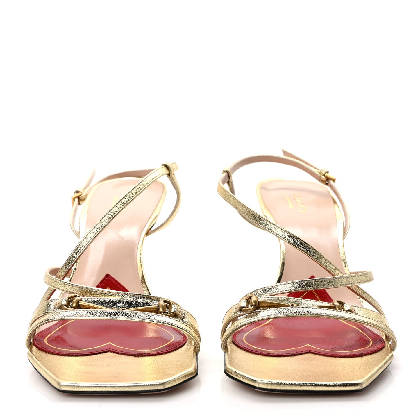 Metallic Nappa Victoria Strappy Horsebit Sandals 40 Gold
