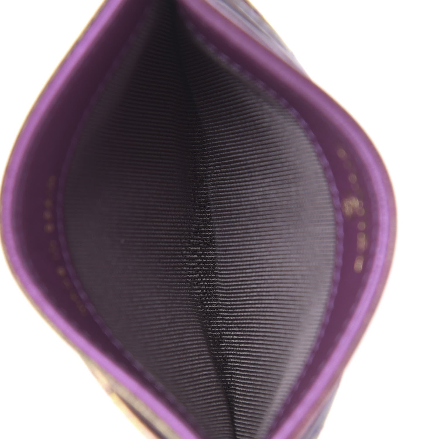 Chanel Iridescent Lambskin Quilted Card Holder Purple 5 of 11