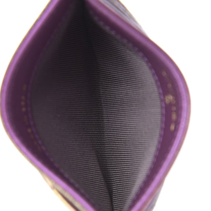Chanel Iridescent Lambskin Quilted Card Holder Purple 5 of 11