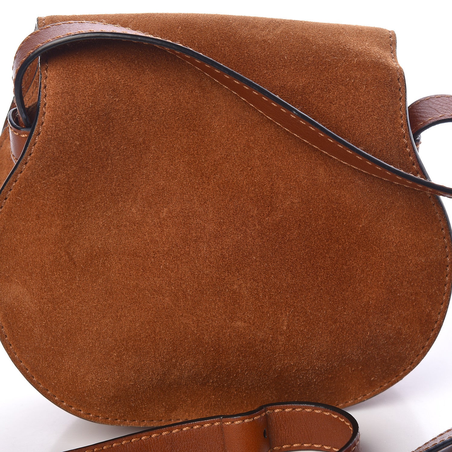 Chloe Suede Calfskin Braided Mini Marcie Round Crossbody Bag Caramel 12 of 15