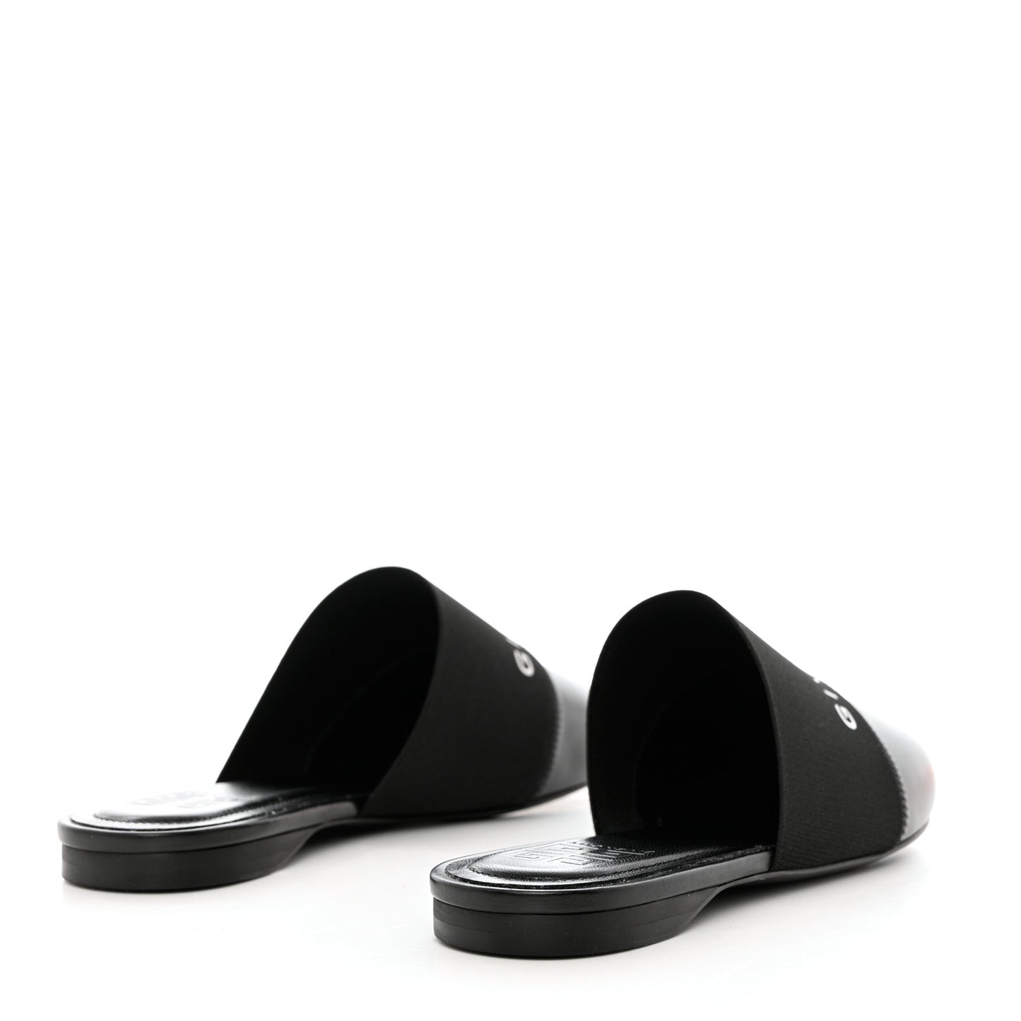 Calfskin Bedford Logo Mule Slides 38 Black