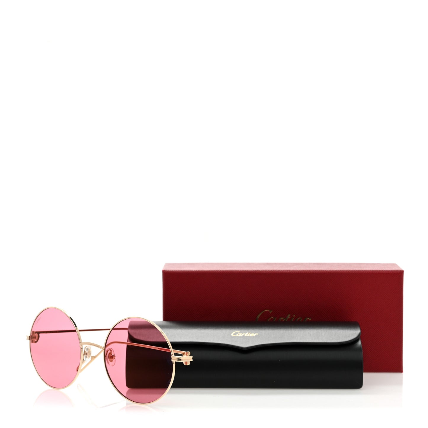 Premiere De Cartier Round Sunglasses Pink Gold