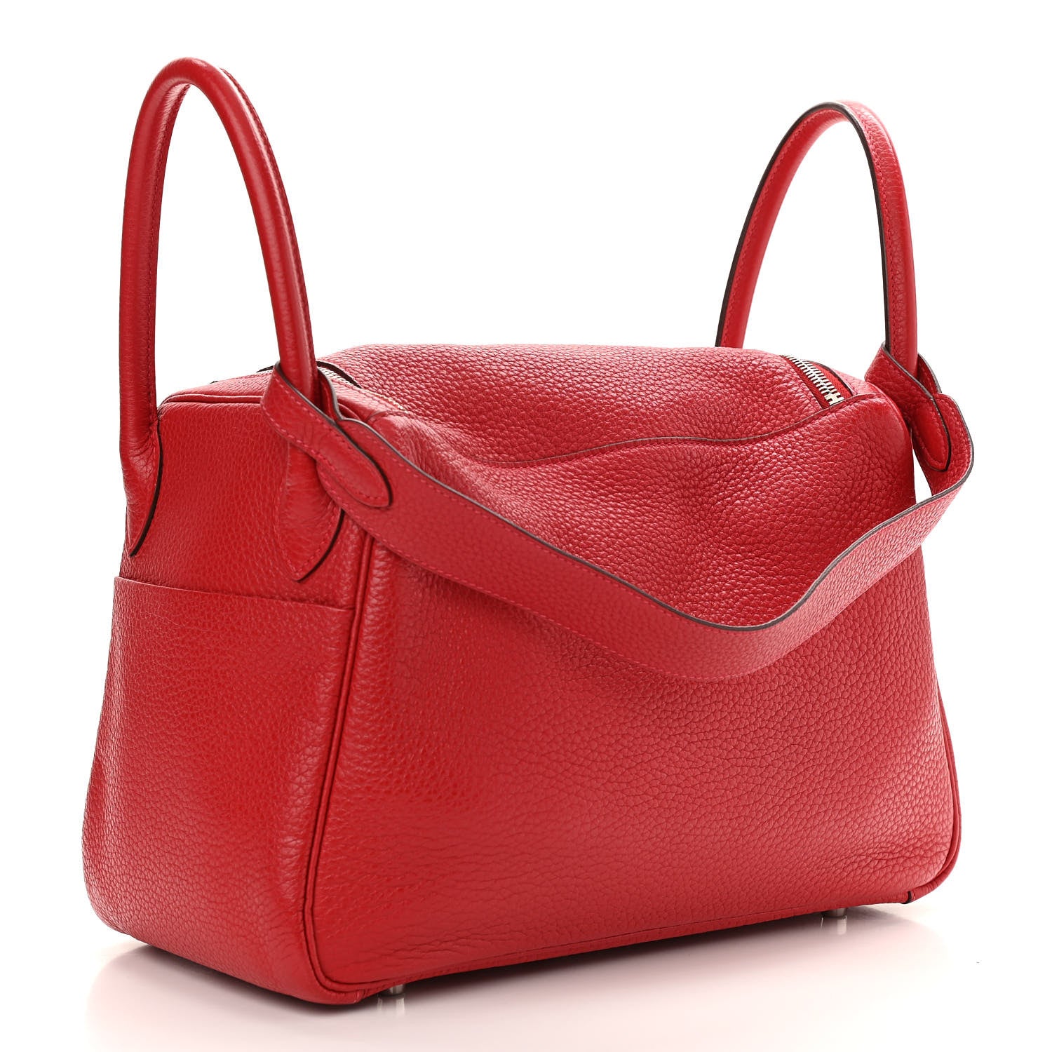 Hermes Taurillon Clemence Lindy 30 Rouge Casaque 3 of 9