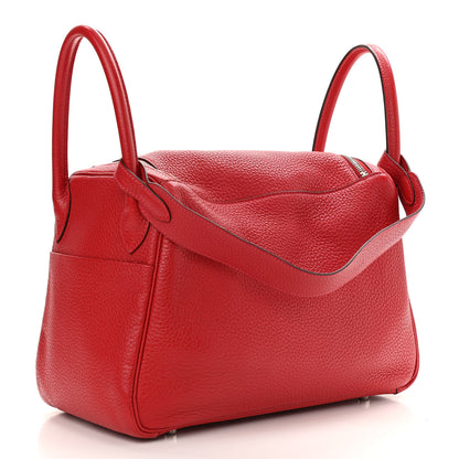 Hermes Taurillon Clemence Lindy 30 Rouge Casaque 3 of 9