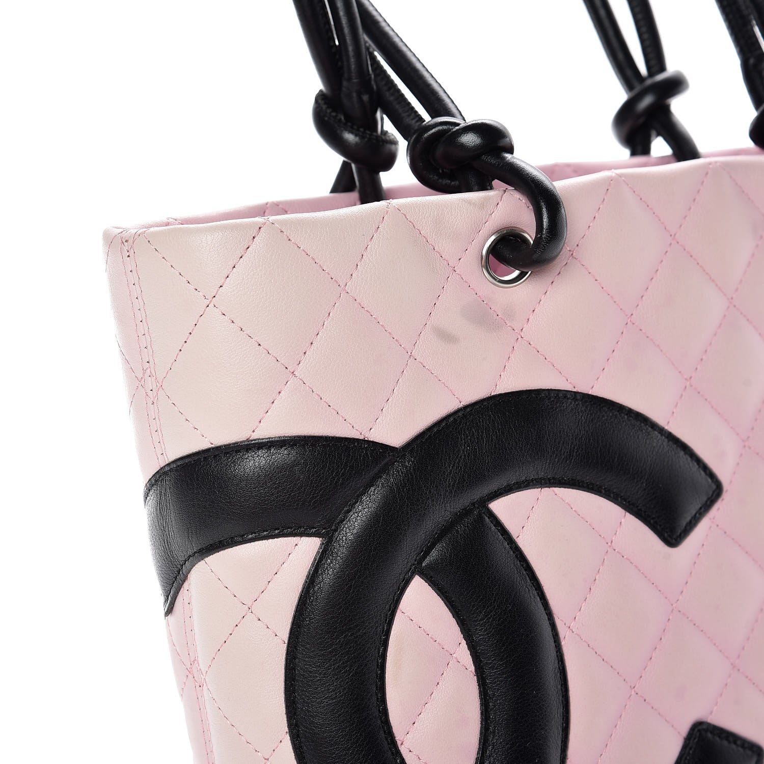 Chanel Calfskin Quilted Medium Cambon Tote Pink Black 15 of 20