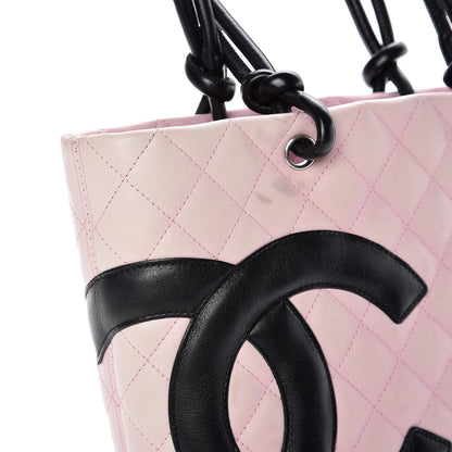 Chanel Calfskin Quilted Medium Cambon Tote Pink Black 15 of 20