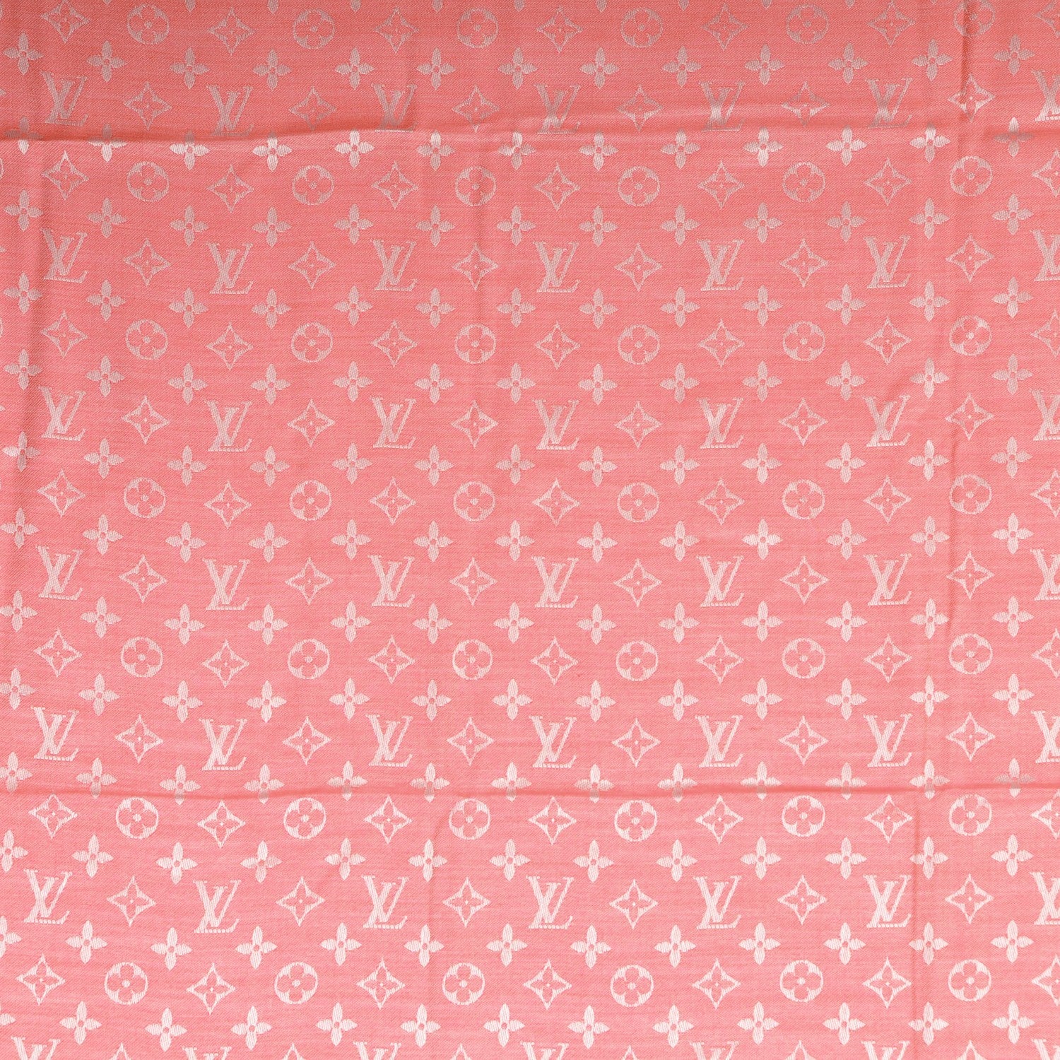Louis Vuitton Silk Wool Monogram Denim Shawl Pivoine 1 of 5