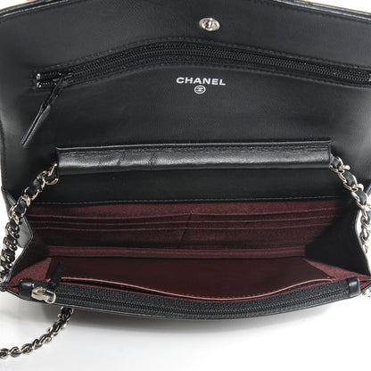 Chanel Lambskin Quilted Wallet On Chain WOC Black 6 of 10