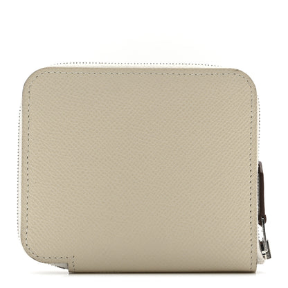 Hermes Epsom Silk'In Compact Wallet Craie Caban Jaune Ambre 1 of 7