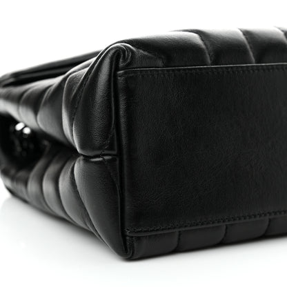 Saint Laurent Calfskin Y Quilted Monogram Monochrome Small Loulou Chain Satchel Black 9 of 10