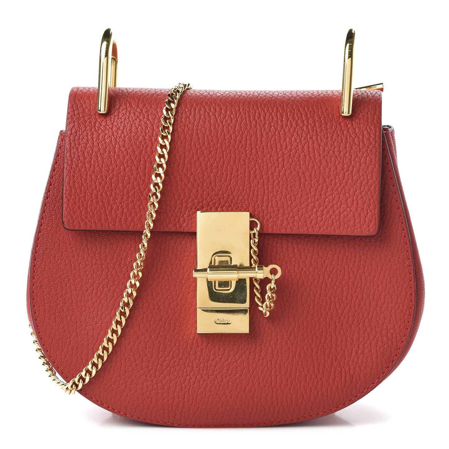 Grained Lambskin Mini Drew Shoulder Bag Plaid Red