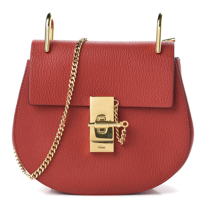Chloe Grained Lambskin Mini Drew Shoulder Bag Plaid Red 1 of 9