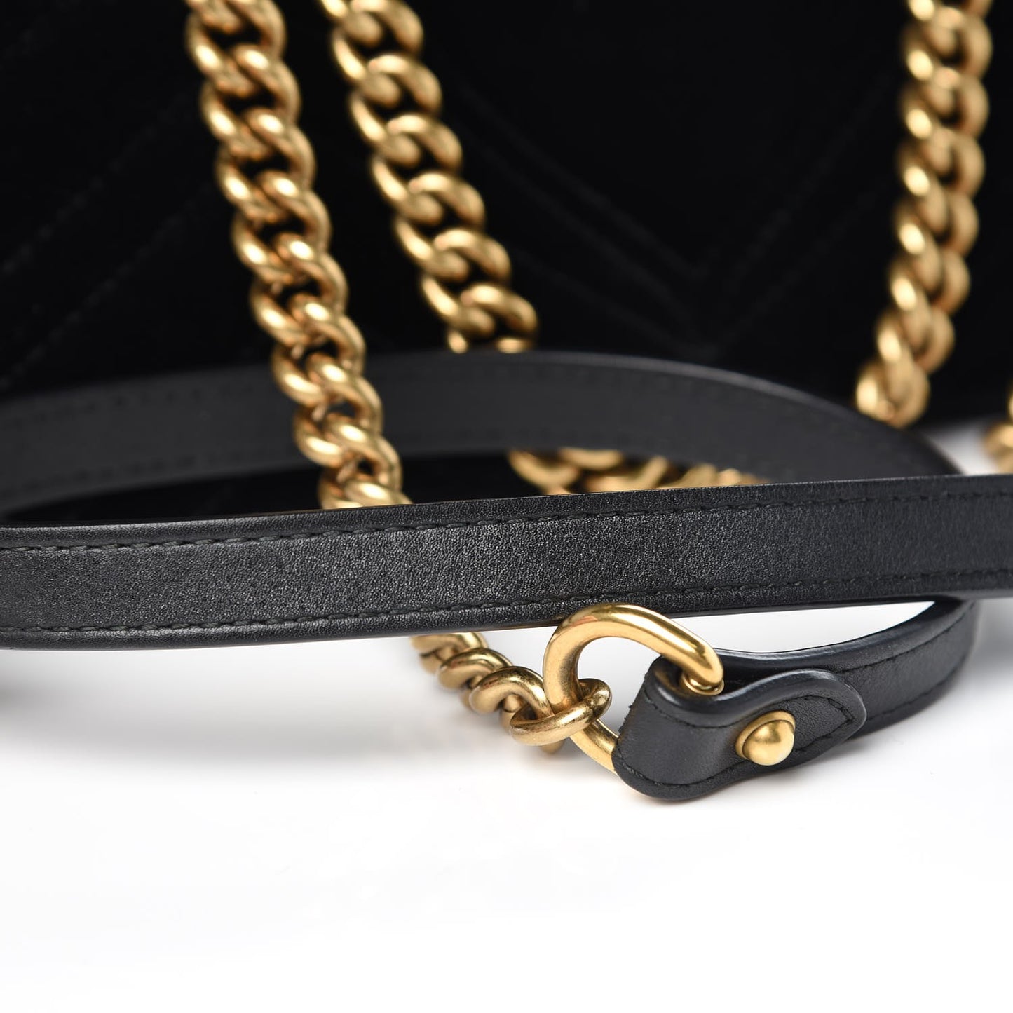 Velvet Matelasse Mini GG Marmont Shoulder Bag Black