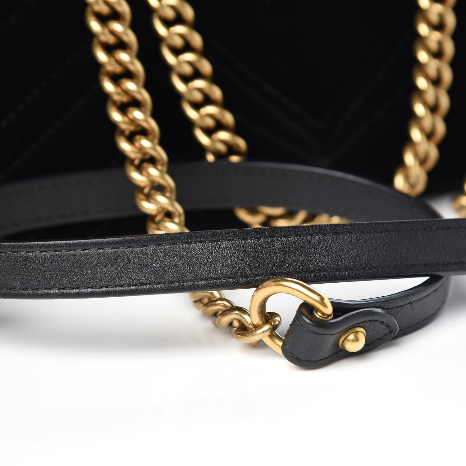 Gucci Velvet Matelasse Mini GG Marmont Shoulder Bag Black 11 of 17