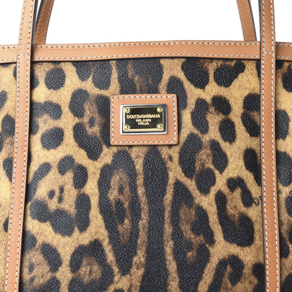 Dolce & Gabbana Coated Canvas Leopard Print Miss Escape Tote Light Beige 9 of 9