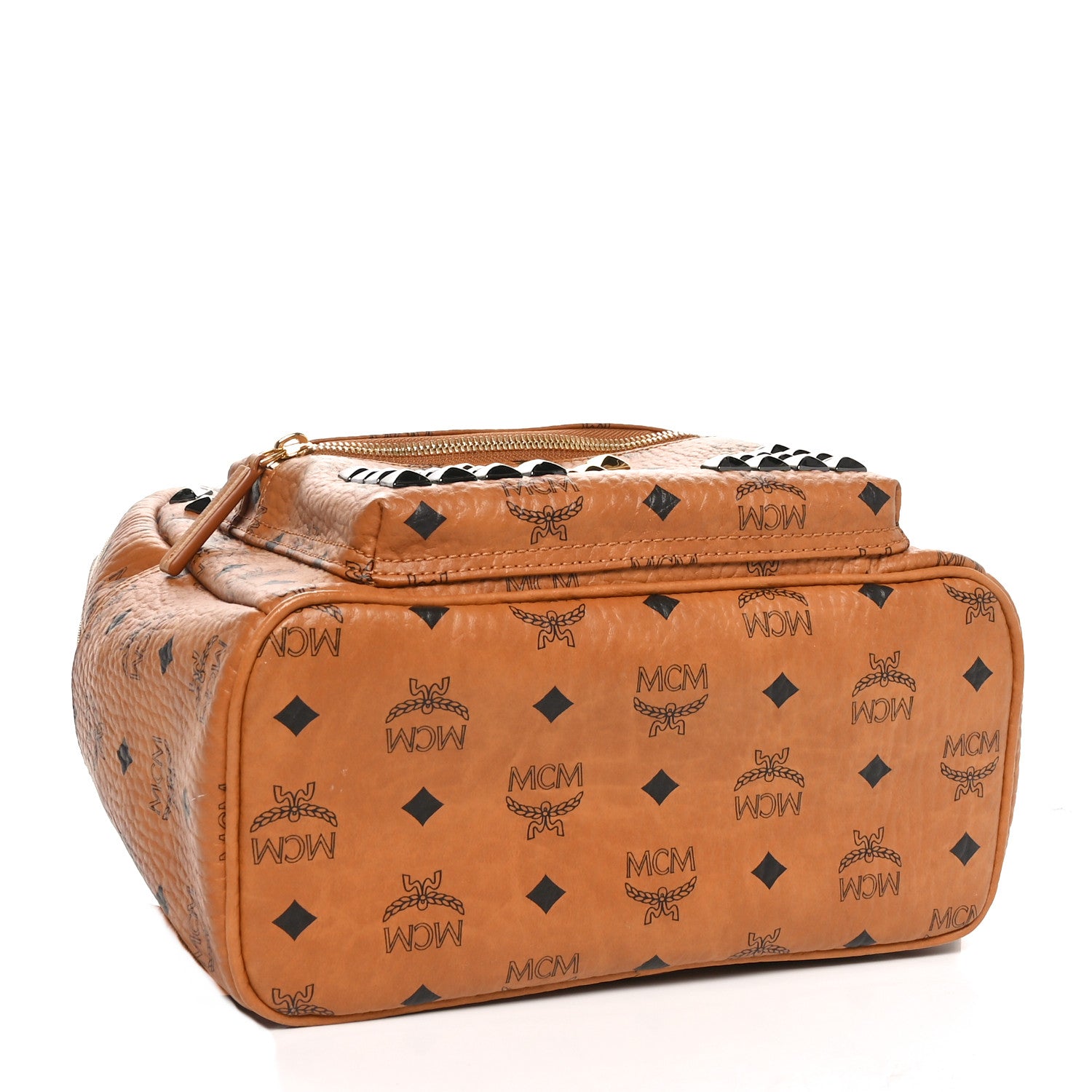 MCM Visetos Studded Small Stark M Backpack Cognac 4 of 10