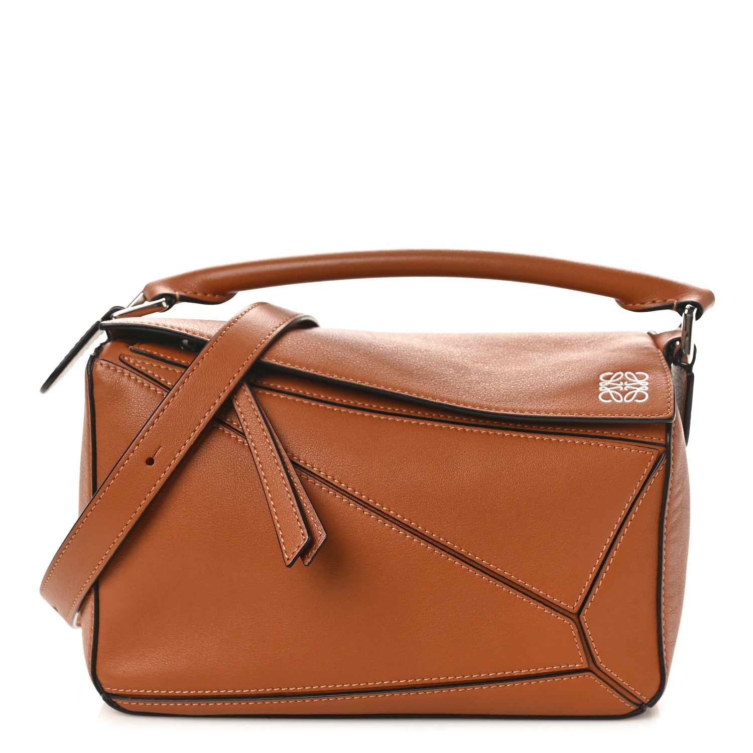 Loewe Calfskin Small Puzzle Bag Tan 1 of 8