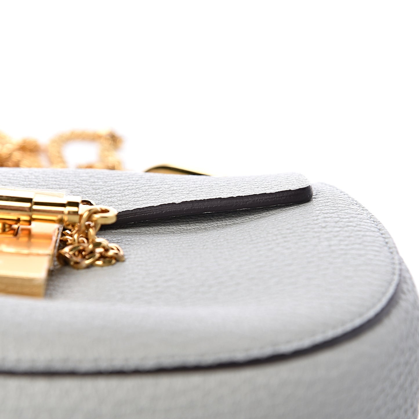 Grained Lambskin Drew Shoulder Bag Airy Grey
