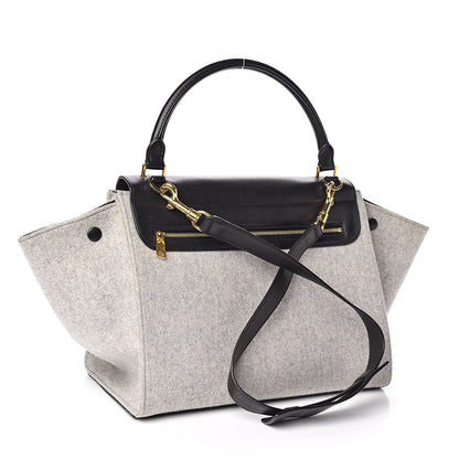 Celine Felt Smooth Calfskin Medium Trapeze Pearl Grey 3 of 10