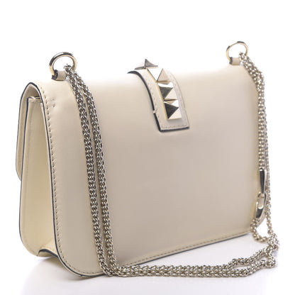 Valentino Garavani Vitello Medium Glam Lock Rockstud Flap Light Ivory 3 of 11