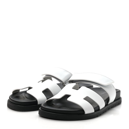 Hermes Calfskin Womens Chypre Sandals 36.5 White 3 of 9