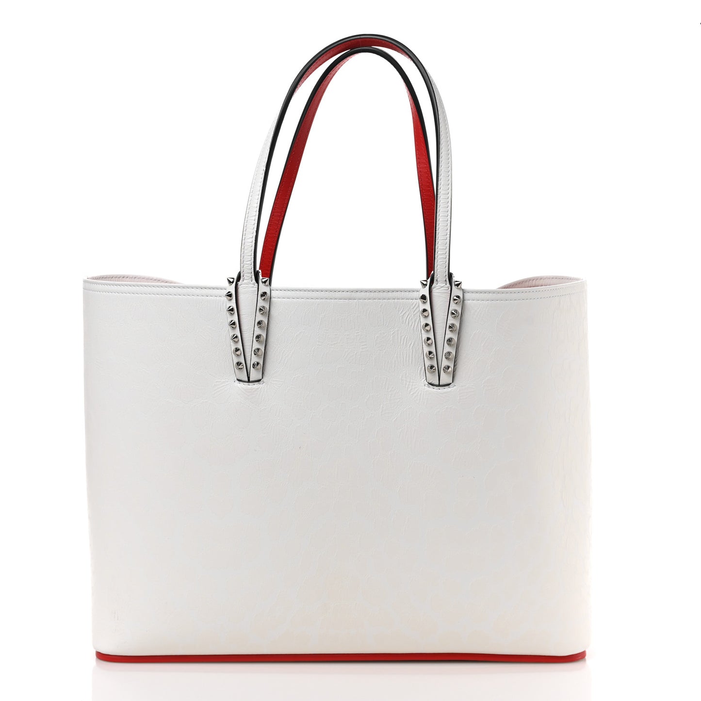 Patent Calfskin Leopard Print Spikes East West Cabata Tote Snow