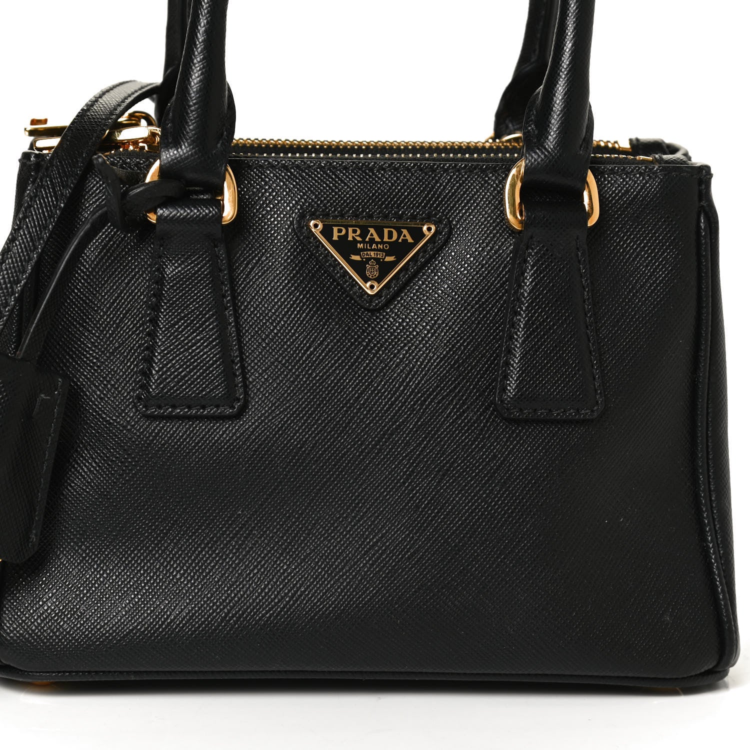 Prada Saffiano Lux Mini Galleria Double Zip Tote Black 8 of 12