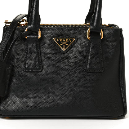 Prada Saffiano Lux Mini Galleria Double Zip Tote Black 8 of 12