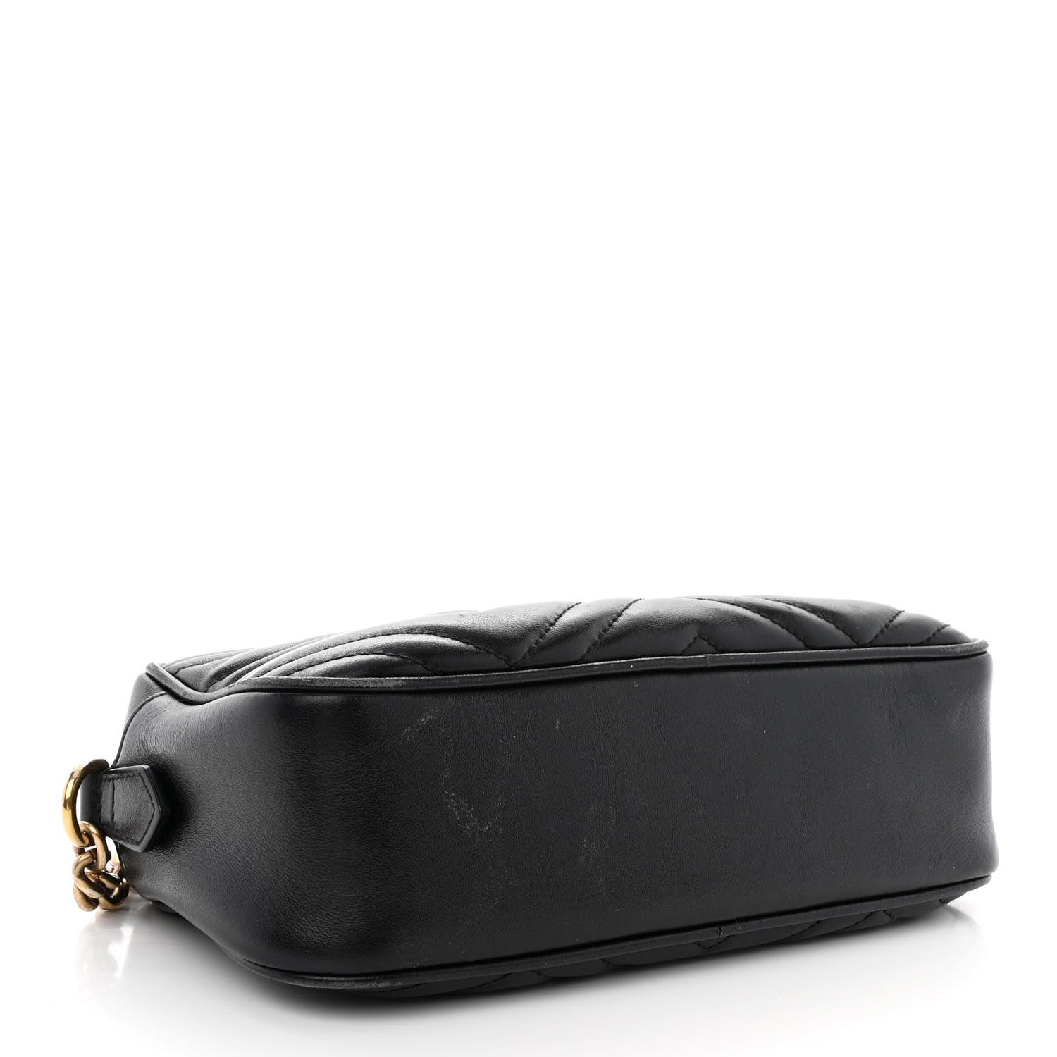 Gucci Calfskin Matelasse Small GG Marmont Chain Shoulder Bag Black 4 of 16