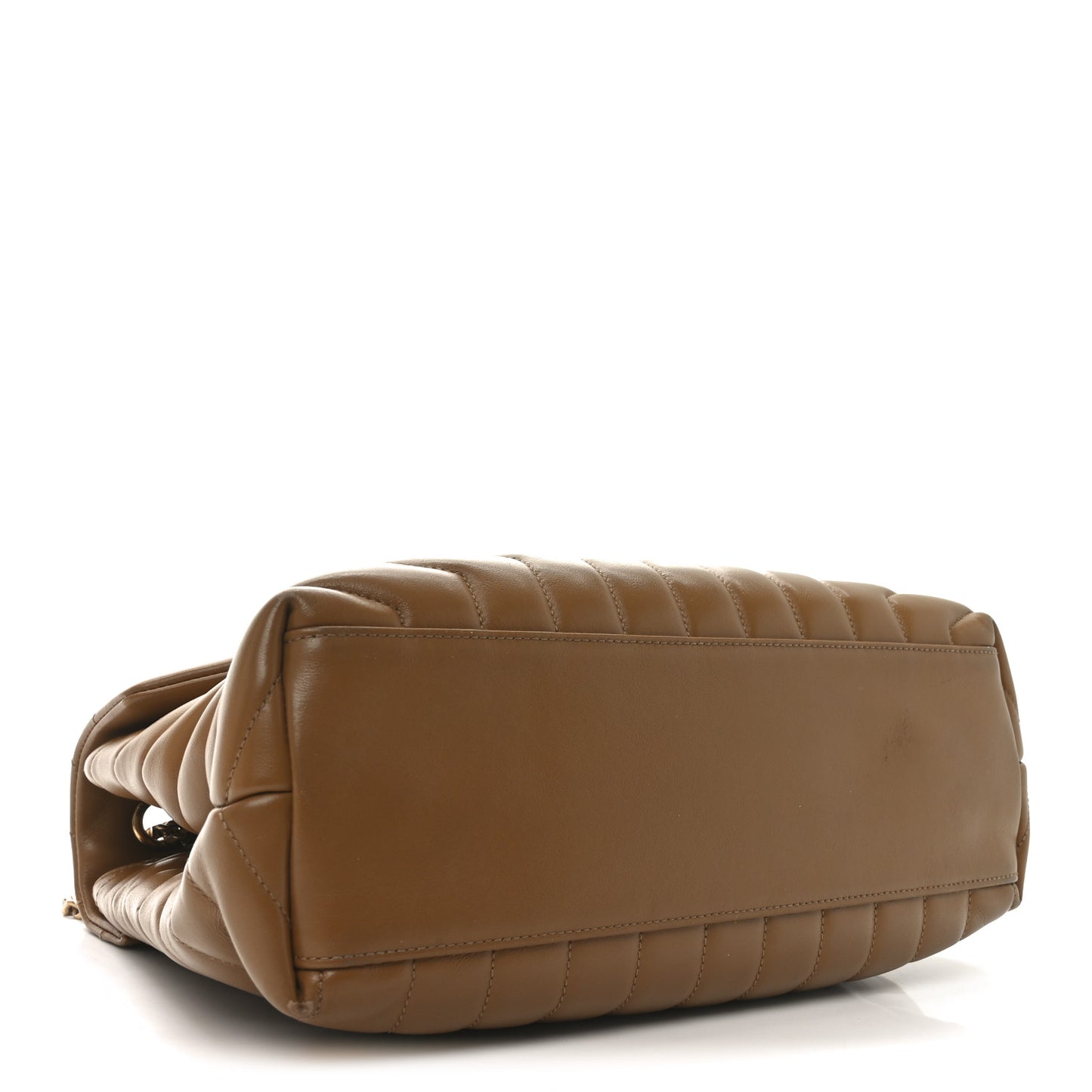 Calfskin Y Quilted Monogram Medium Loulou Chain Satchel Dark Natural