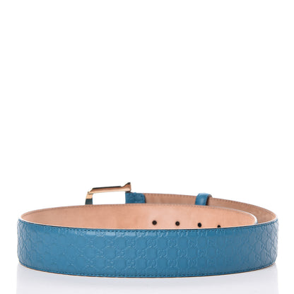 Gucci Soft Microguccissima Margaux Calfskin Belt 80 32 Deep Cobalt 3 of 8