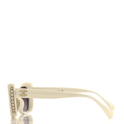 Chanel Acetate Pearl Cat Eye CC Sunglasses 5481-H-A White 3 of 7