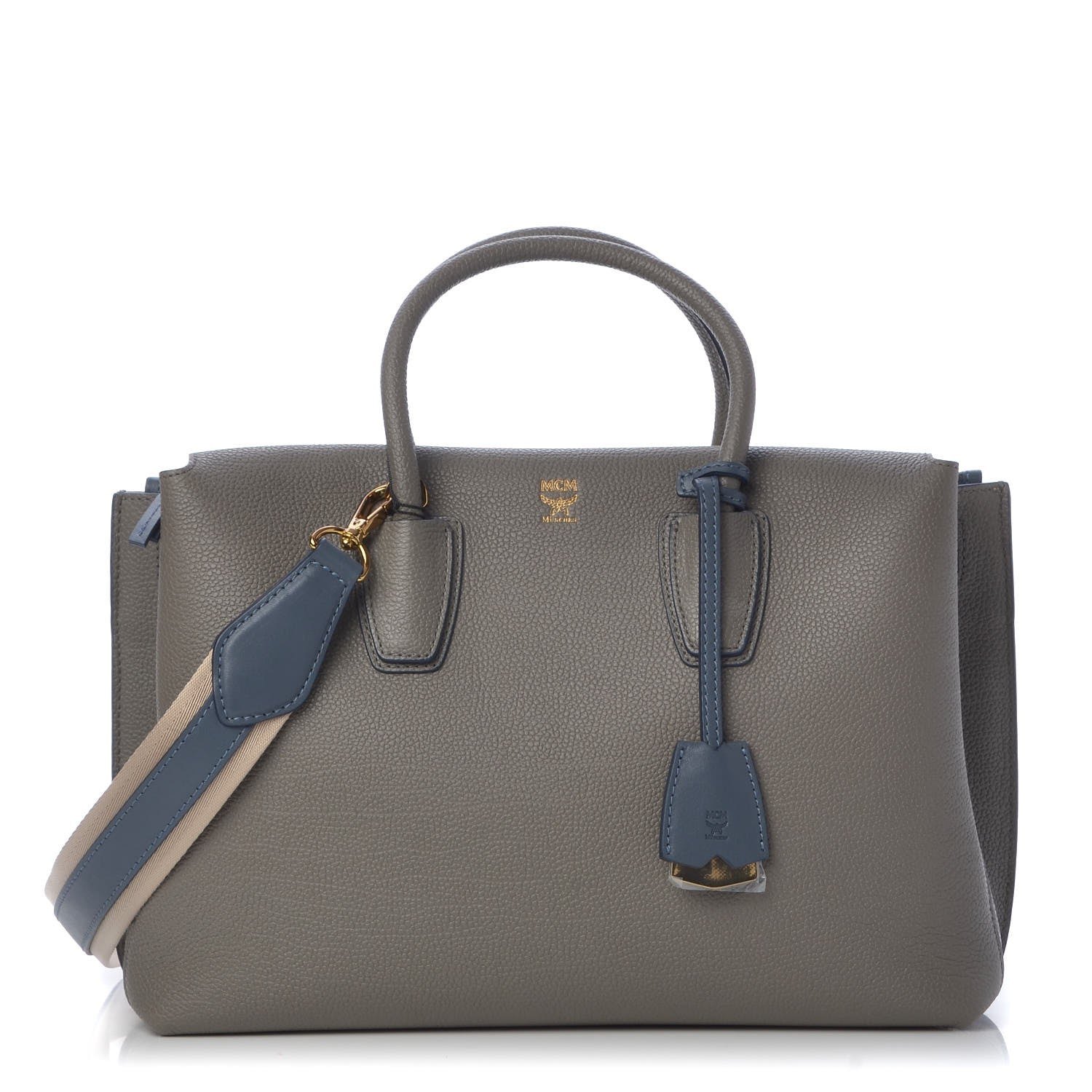 MCM Grained Calfskin Medium Milla Tote Bungee Cord 1 of 12