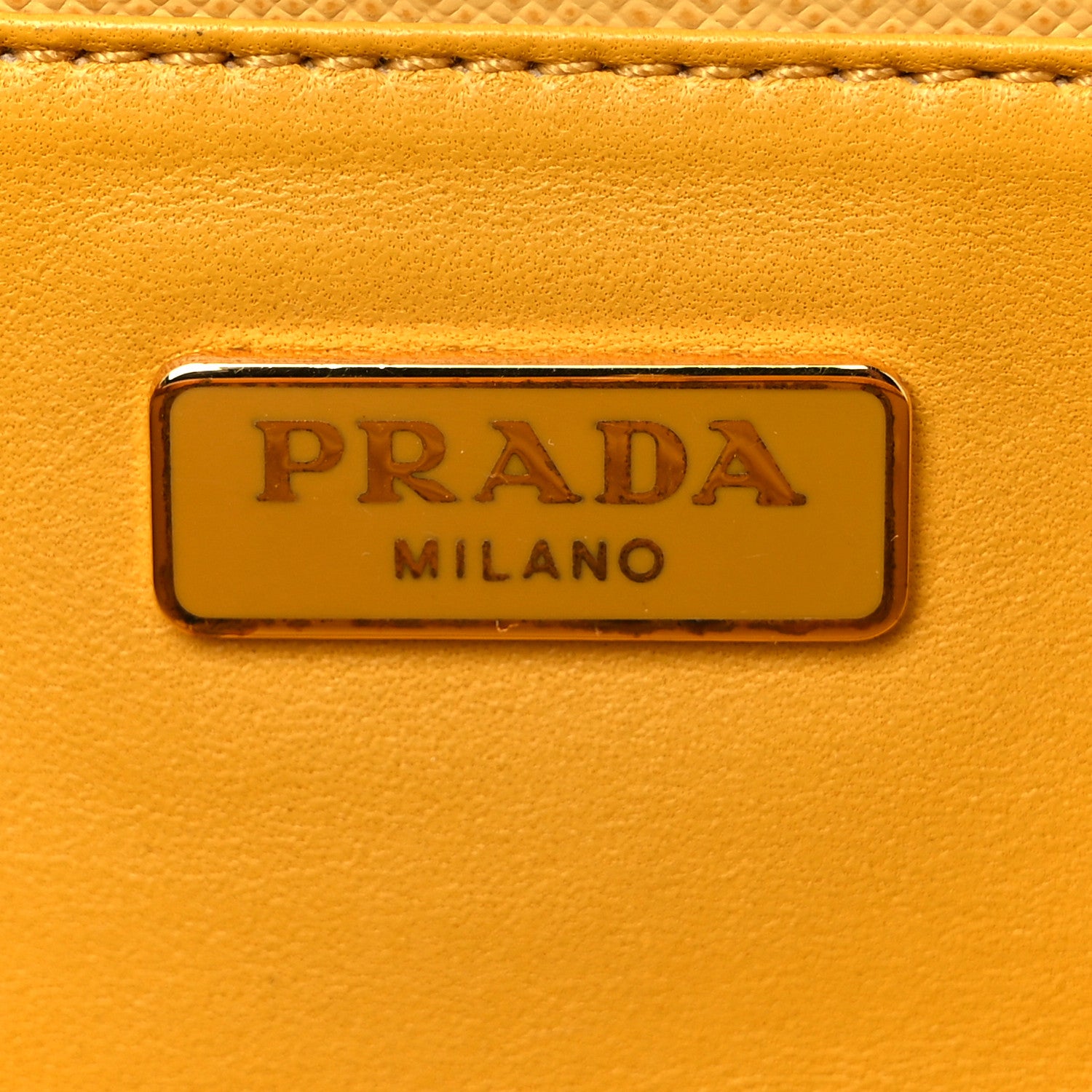 Prada Saffiano Lux East West Frame Clutch Ginestra 6 of 12
