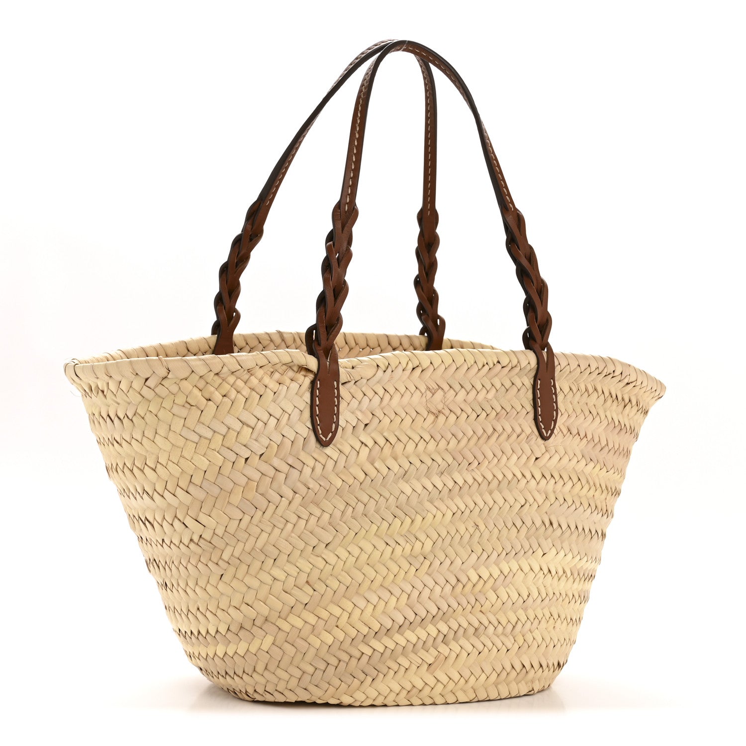 Prada Palmitto Vitello Woven Braided Large Basket Tote Bag Naturale Cognac 3 of 11