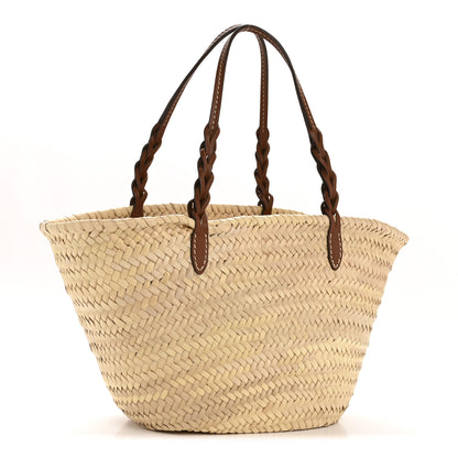 Prada Palmitto Vitello Woven Braided Large Basket Tote Bag Naturale Cognac 3 of 11