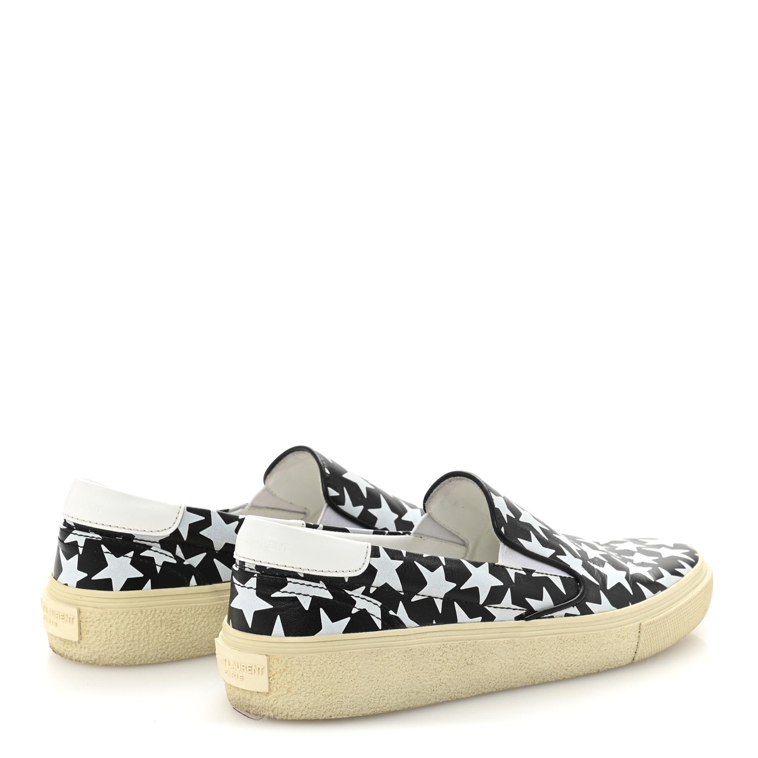 Saint Laurent Calfskin Star Skate Slip On Sneakers 37 Black Blue Optique 5 of 9