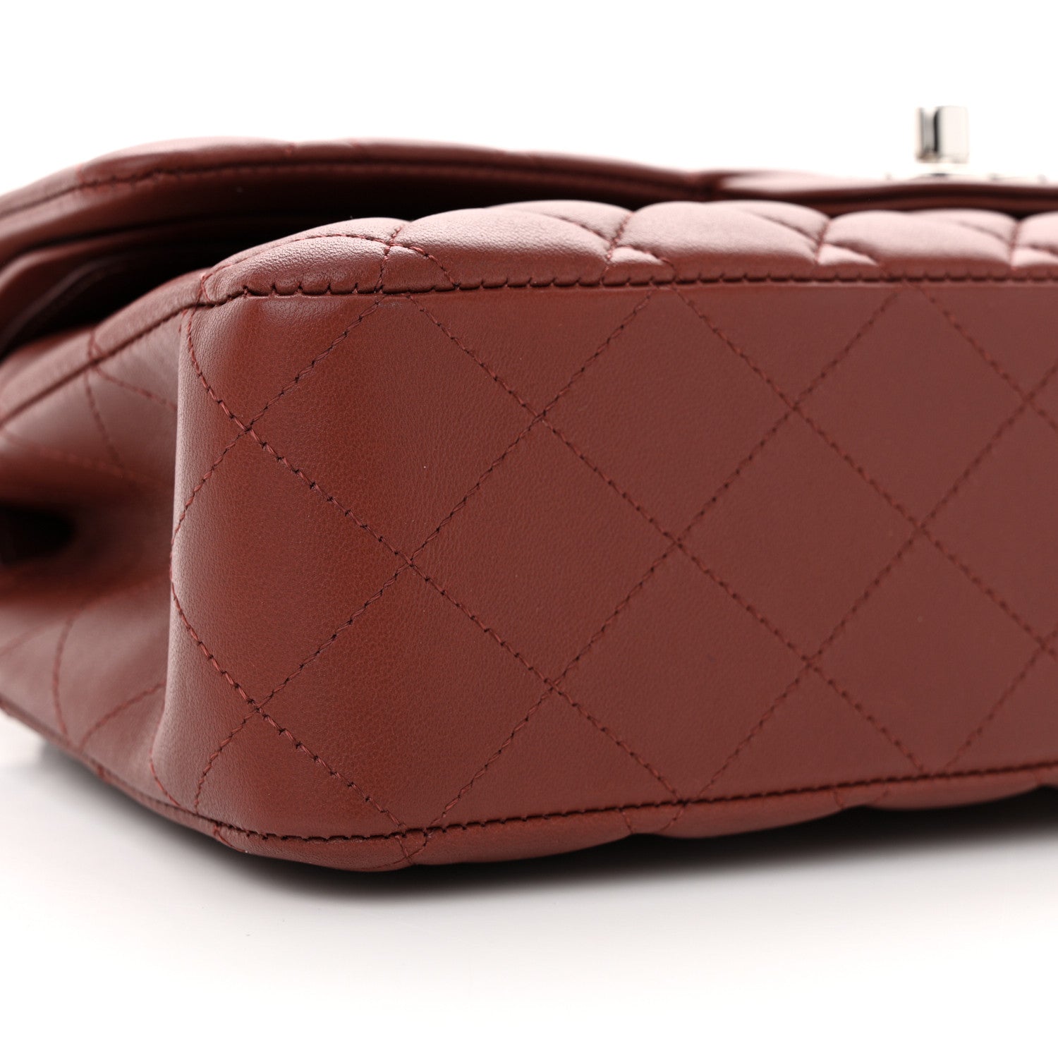 Chanel Lambskin Quilted Medium Double Flap Burgundy 9 of 10