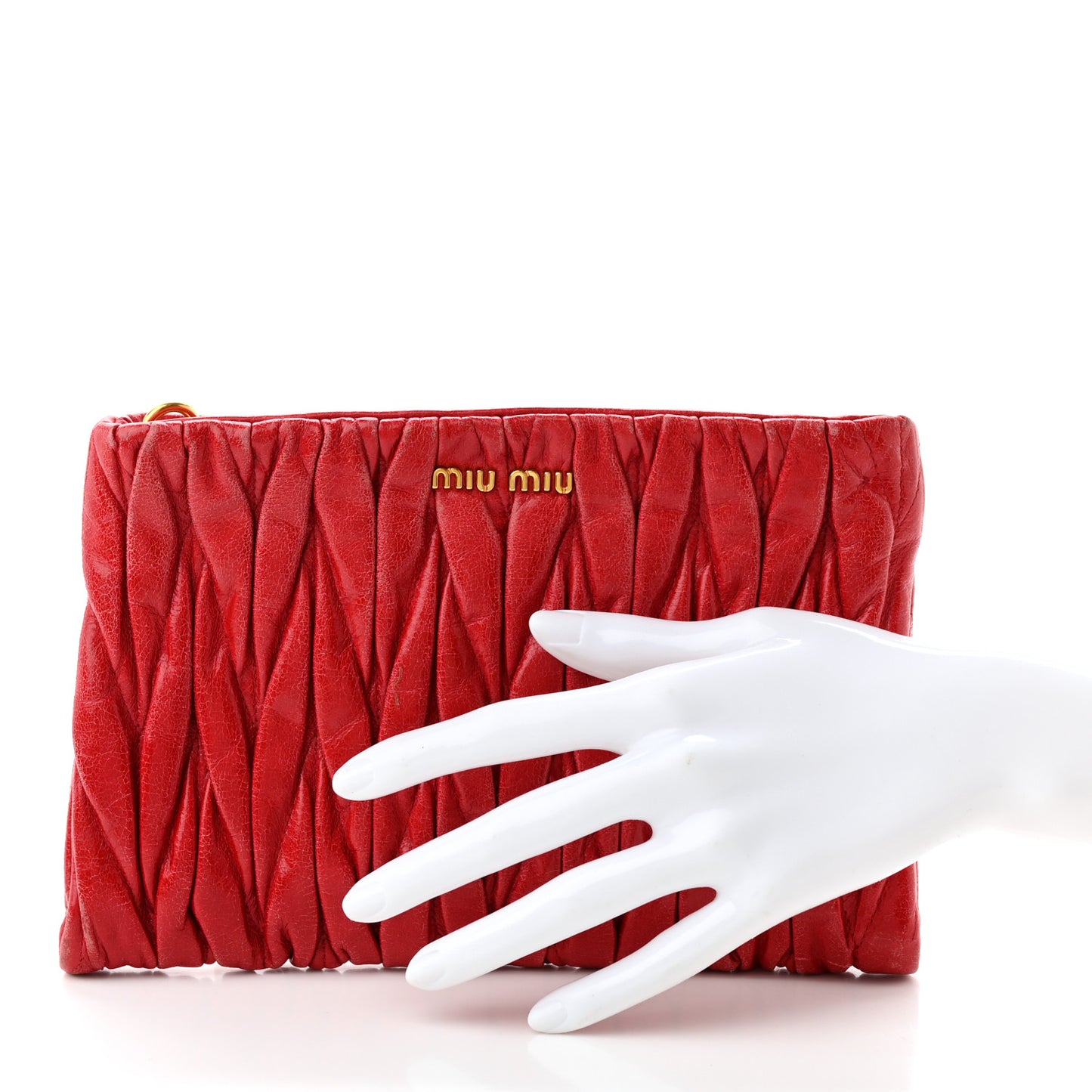 Nappa Matelasse Lux Pouch Fuoco